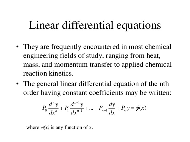 Apply integral and differential in chemical engineering definition